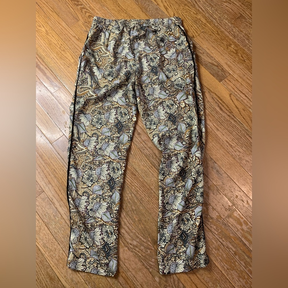 Zara Basic Paisley & Floral Print Straight Leg Pants - Size S - Picture 4 of 8